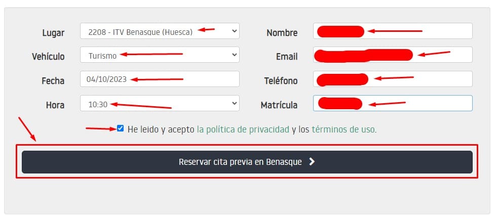 Cita Previa ITV Barbastro Datos