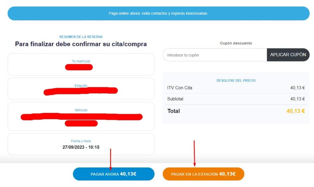 Cita Previa ITV Red Itevelesa Pago
