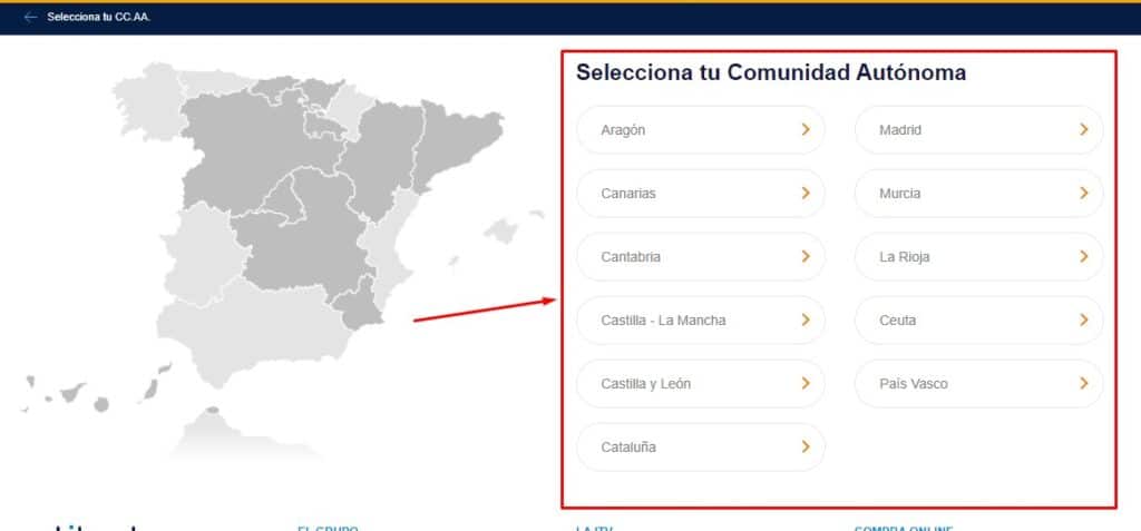 Cita Previa ITV Red Itevelesa Seleccionar comunidad autonoma