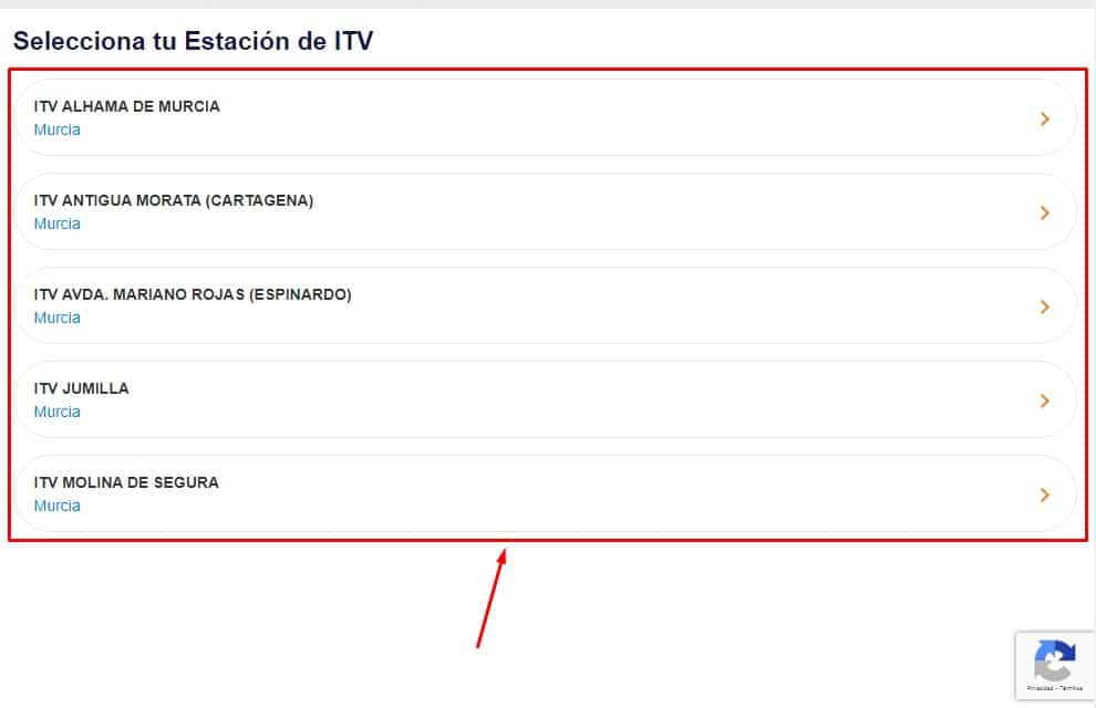 Cita Previa ITV Red Itevelesa Seleccionar estacion de ITV