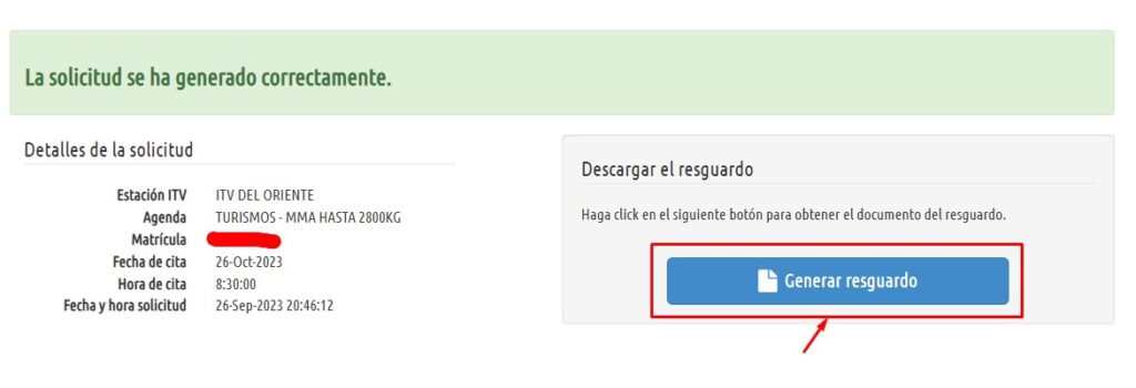 Cita Previa ITVASA Resguardo