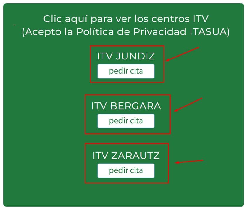 Cita Previa Itasua Selecciona centro