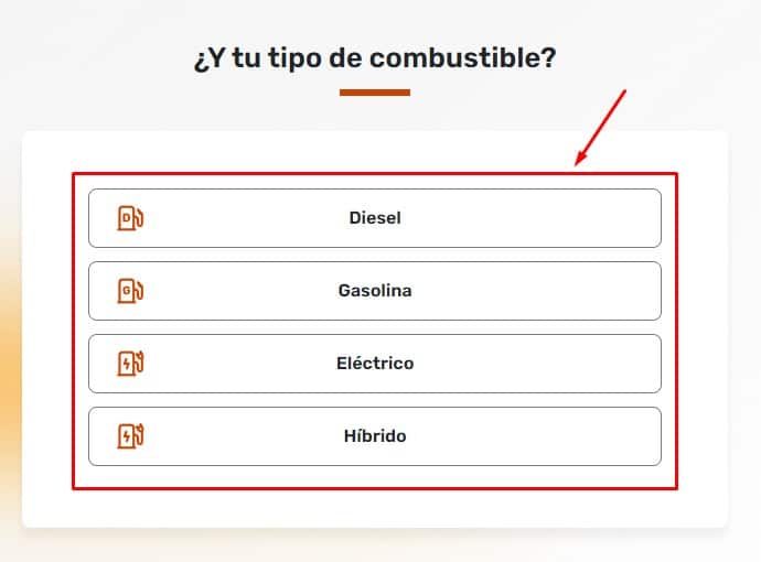 Cita Previa SGS ITV Tipo de combustible