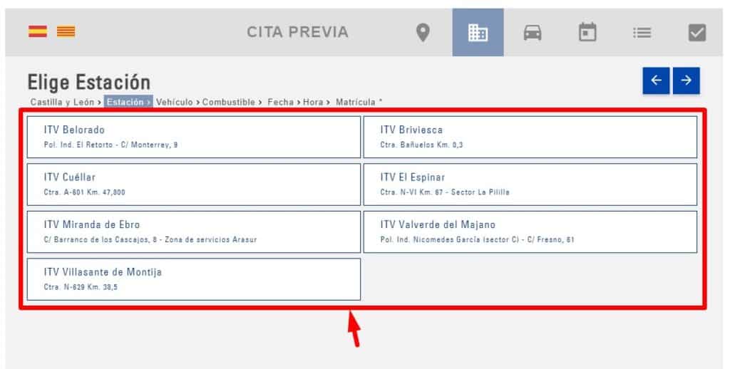 Cita Previa TUV SUD Elige estacion