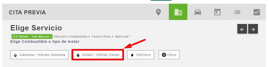Cita ITV DEKRA Elige combustible