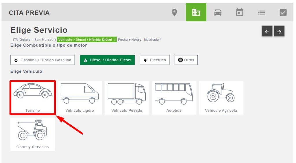 Cita ITV DEKRA Elige vehiculo
