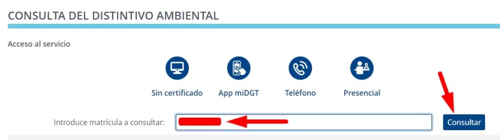 Consultar distintivo en la DGT